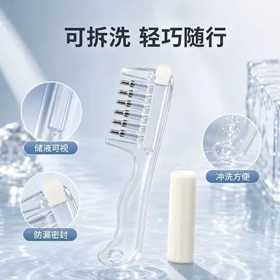 Crystal liquid guide hair comb with minoxidil scalp applicator