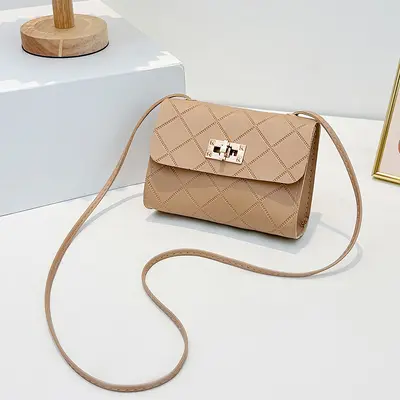 2024 New Diamond Embossed Locked Crossbody Small Square Bag Daily Simple Coin Purse Fashion Small Bag Dropshipping - 12