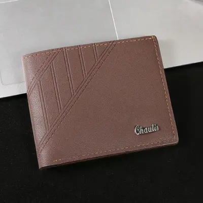Men's Short Leather Wallet with Multiple Card Slots, Large Capacity - 8