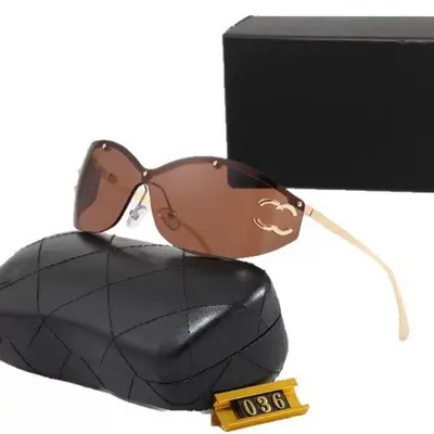 Oversized One-Piece Lens Rimless Retro Sunglasses, Anti-UV - 8