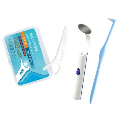 Posterior teeth cleaning set, 3 pieces, interdental brush and oral mirror - 5