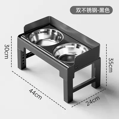 Adjustable Height and Angle Raised Dog Feeding Bowl with Neck Protection for Medium and La - 8