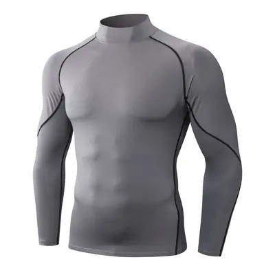 Men's Running Top, Turtleneck Long-Sleeve Moisture-Wicking Quick-Dry Training Shirt - 10