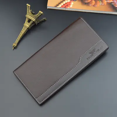 Herren-Langbrieftasche, mehrere Kartenfächer, schlank und weich - 8