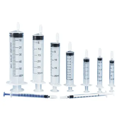 Plastic Needleless Syringe with Cap, Pet Feeder, Individually Packed