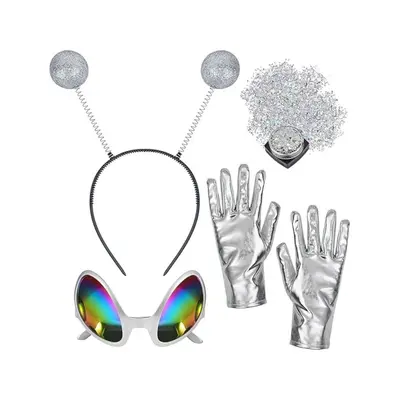 Halloween Alien Antenna Headband, Glasses and Gloves Cosplay Party Set