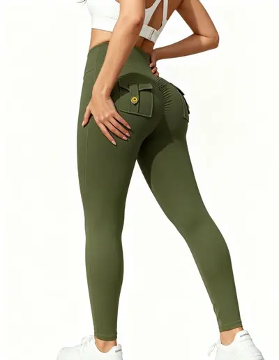 Spandex Yoga Leggings, Quick-Dry, High-Stretch, Butt-Lifting - 9