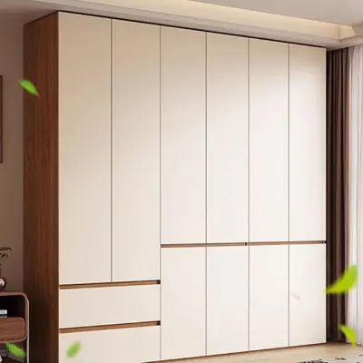 Thickened Solid Wood Bedroom Wardrobe, 60 cm Deep Floor-Standing Storage Cabinet - 5