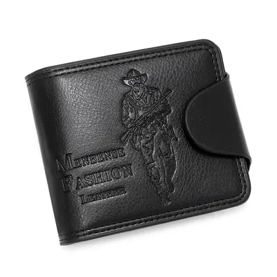 Men's Short Multifunctional Wallet, Retro Cartoon Design - 6