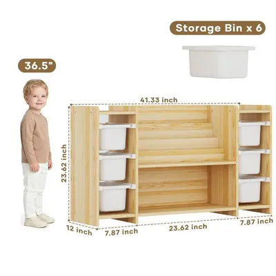 Grenzüberschreitender Massivholz-Bilderbuchständer Montessori-Bücherregal Kinderzimmer-Regal Kinderaufbewahrungsschrank Spielzeug-Aufbewahrungsregal
