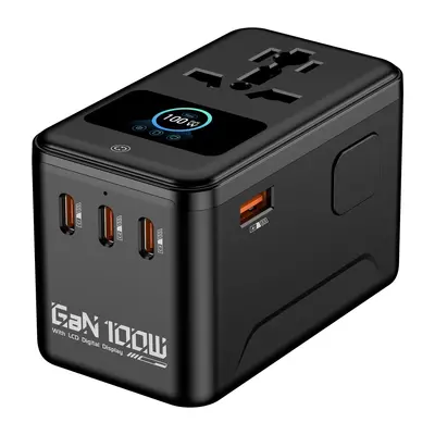 PD200W Digital Display GaN Fast Charging Universal Travel Plug Adapter - 8