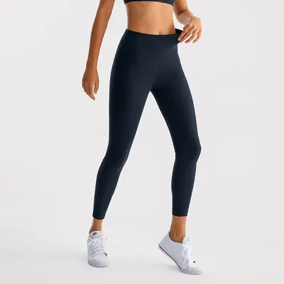 Kadın yüksek belli dokuz çeyrek yoga taytı, tüylü, nefes alabilir - 9