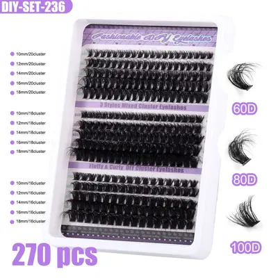 D-Curl Natürliches Wimpernverlängerungs-Set Einzelcluster - 9
