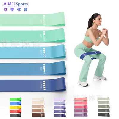 Blauer Fitnessband mit Farbverlauf, Widerstandsband für Krafttraining, Kniebeugen und Beinformung, Dehnband für Yoga, Latex-Widerstandsschlaufe