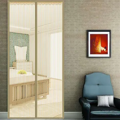 Sommer-Fliegenschutz Streifen Türvorhang Magnetisch Selbstklebend Bohnerfreie Installation Haushalt Magic Tape Trennwand Moskitonetz Fenster-Türvorhang - 7