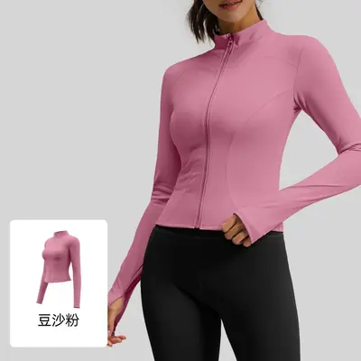 源头工厂加工定制来图打样贴牌logo瑜伽服外套健身上衣女 - 10