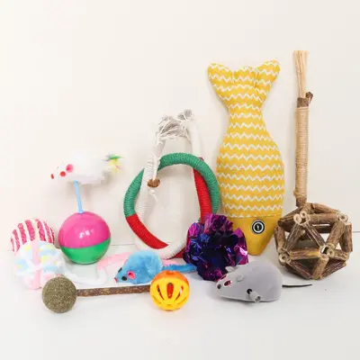 Cat Teaser Toy Set with Laser Pointer and Catnip Ball for Self-Play Training - 11