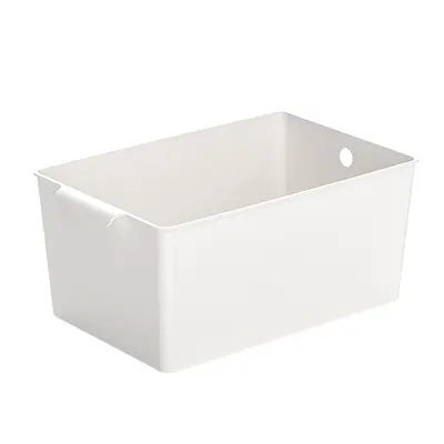 Rectangular plastic storage basket for desktop organization - 6