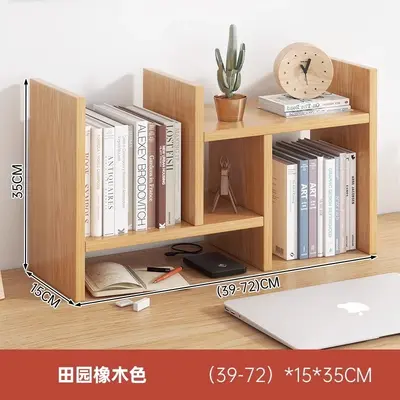 Multi-Layer Desktop Bookshelf with Retractable Vertical Storage Rack - 10