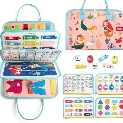 El Yapımı Keçe Meşgul Pano, Çocuk Kumaş Kitap, Erken Eğitim Oyuncağı - 12