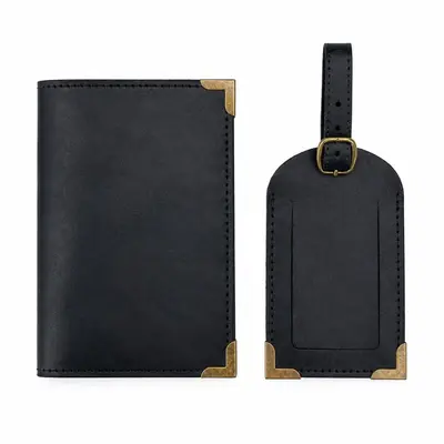 Crazy Horse Leder Reisepass-Tasche mit Vintage Gepäckanhänger - 8