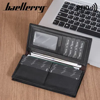 baellerry Men's Long Wallet, Multi-Card Slots, Zipper - 3