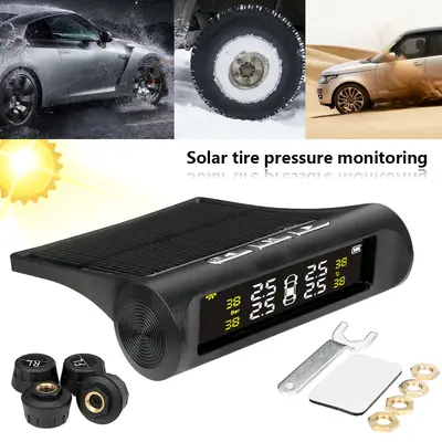 T1 araç lastik basıncı TPMS harici dahili kablosuz güneş basınç sensörü lastik basıncı algılama monitörü