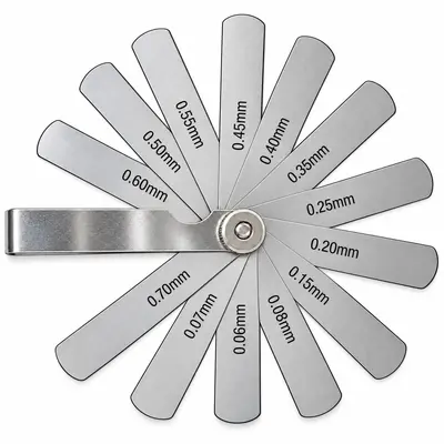 Paslanmaz çelik aralık ölçer seti, 0,06-0,7 mm, 75A13
