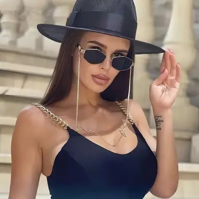 Women's Polygon Metal Sunglasses Ins Style Fashion Accessory - 2