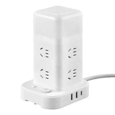 Dikey saf bakır çoklu soket Rubik küpü çok fonksiyonlu deniz feneri şeklinde ev USB kablolama panosu çok delikli soket