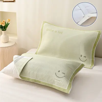 %100 pamuklu yastık kılıfı çift paket, dört mevsim gazlı bez, saç yağı önleyici - 8