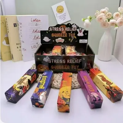 Küçük Boy Cadılar Bayramı Tereyağı Çubuğu Stres Topu Yavaş Geri Dönüşlü Oyuncak