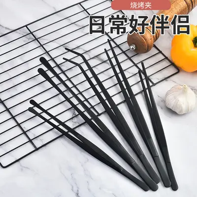 Stainless Steel Round-Tip Food Tongs, Heat-Resistant