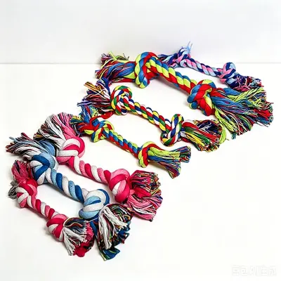 Durable Double-Knot Cotton Rope Dog Chew Toy, Large Medium Small Sizes - 5