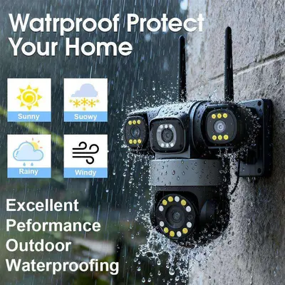 WiFi surveillance camera 4-view HD night vision PTZ