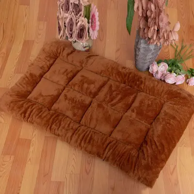 Thick Plush Dog Bed for Winter, All-Season, Checkerboard Pattern - 9