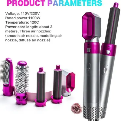 5-in-1 Hot Air Hair Dryer Brush with Auto Hair Suction, Bladeless - 3