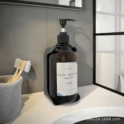 Wall-Mounted Soap Dish Without Punching, Press Dispenser Bottle for Shampoo and Shower Gel - 9