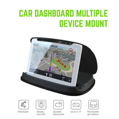 Universal Silicone Car Phone Holder for Dashboard and Sun Visor