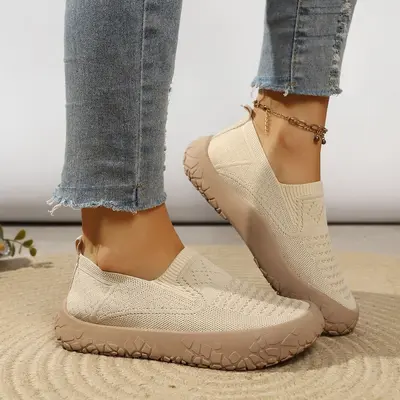 Damen-Freizeitschuhe mit dicker Sohle, leicht, rutschfest