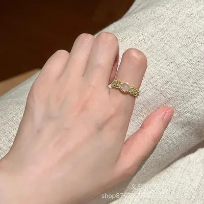 Green series stackable women's ring - 4