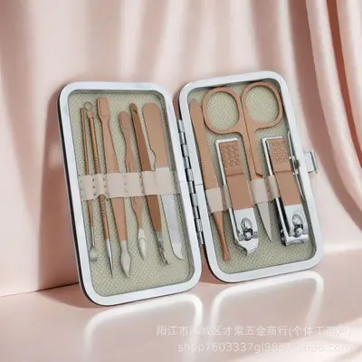 18-teiliges Rosen-Gold-Maniküre-Set, Schönheits-Maniküre- und Pediküre-Messer-Schere-Pflegeset Nagelschneide-Werkzeug Komplettset für Zuhause