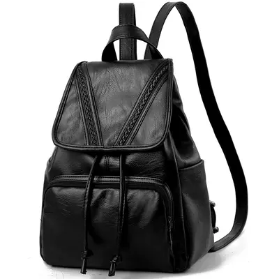 Women's Soft Leather Backpack Academy Style Large Capacity - 7