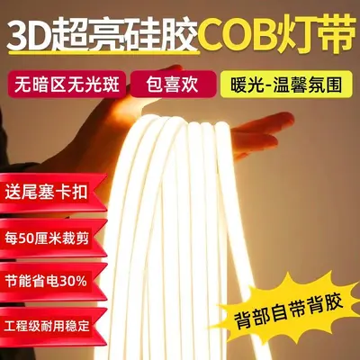 LED Strip Light 220V Waterproof Self-Adhesive Ultra-Bright Soft Strip Light Home Living Room Ceiling Atmosphere RGB COB Outdoor Linear Light - 10