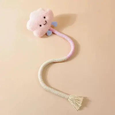 Cat Toy with Chew Rope and Catnip, Self-Play Teaser Wand - 12