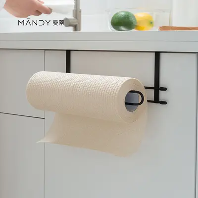 Wrought Iron Hanging Kitchen Shelf with Paper Towel Holder