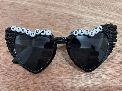 Birthday Sunglasses with Pearl Heart Frames - 10
