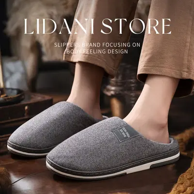 Winter Cotton Slippers, Thick Fluffy Sole, Sizes 46-51 - 3