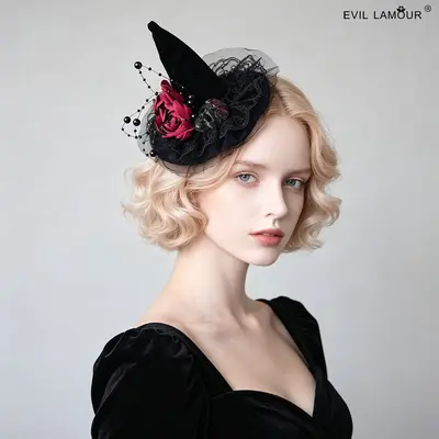 Bridal Headpiece Vintage Mesh Hat with Feather Hair Accessory, Derby Hat