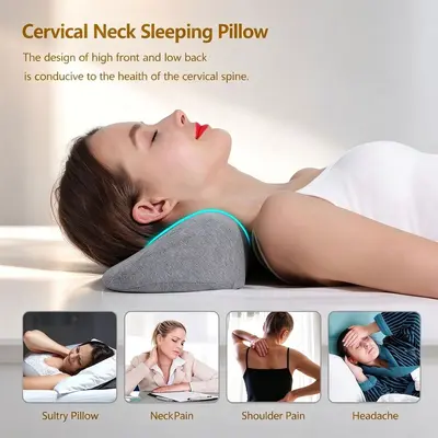 Cross-Border Unisex Cervical Spine Pillow Slow Rebound Memory Foam Neck Support Pillow Spine Correction Supine Sleep Aid Single Pillow